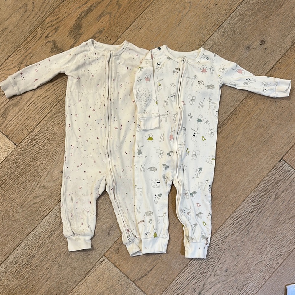 Pehr White One Piece Footies bundle